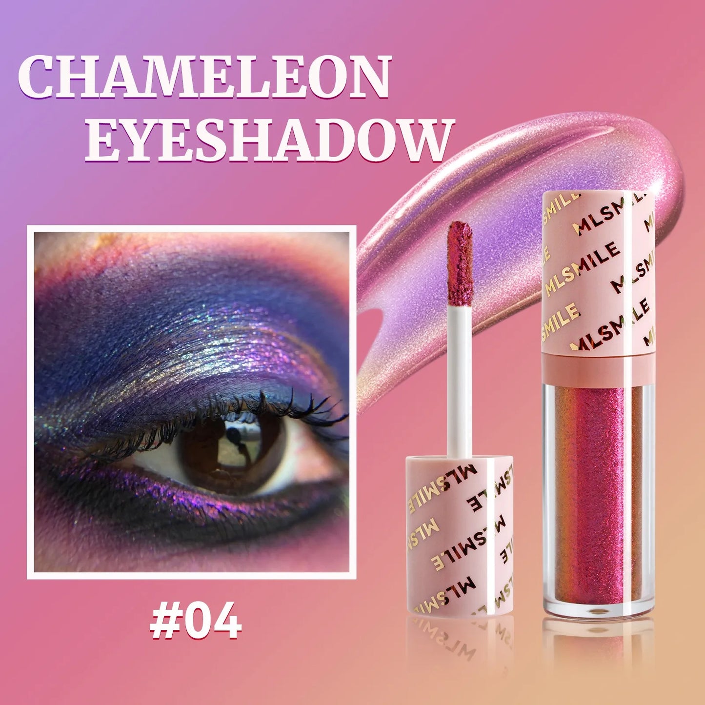 Sombra Líquida Camaleón Glitter – Rosa Dorado Brillante, Larga Duración y Waterproof