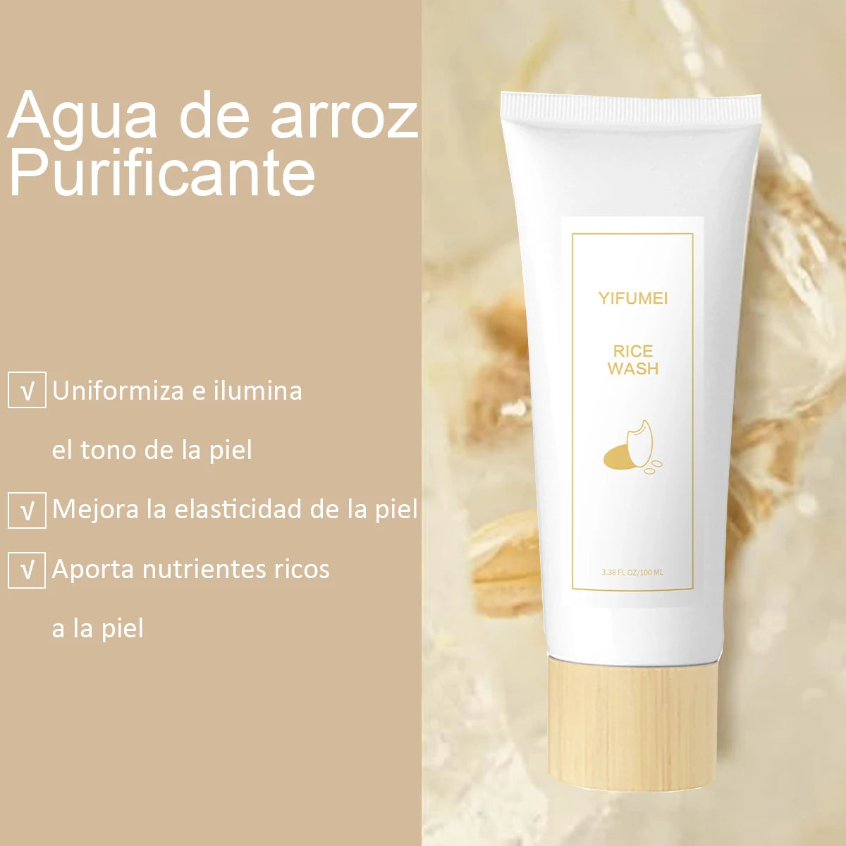 Espuma Limpiadora Facial de Arroz – Hidratante, Iluminadora y Rejuvenecedora | Cuidado Coreano Original