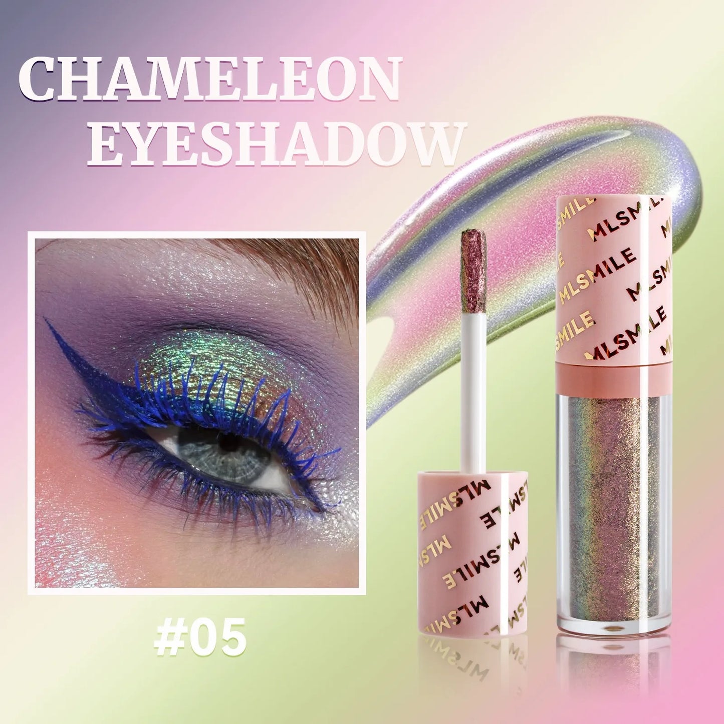 Sombra Líquida Camaleón Glitter – Rosa Dorado Brillante, Larga Duración y Waterproof
