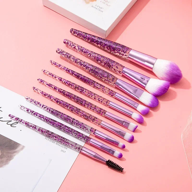 10PCS Set de Pinceles de Maquillaje Profesional, Pincel para Sombra de Ojos.