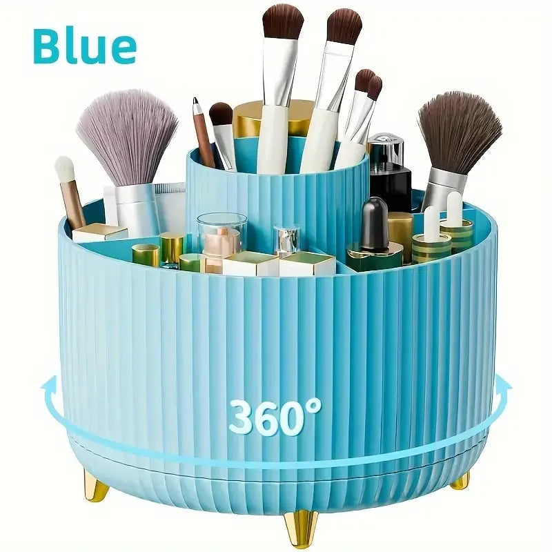 Organizador Giratorio 360° para Brochas – Porta Maquillaje con 5 Compartimentos | Elegante, Compacto y Multifuncional