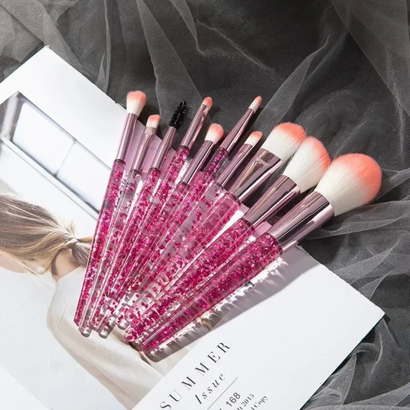 10PCS Set de Pinceles de Maquillaje Profesional, Pincel para Sombra de Ojos.