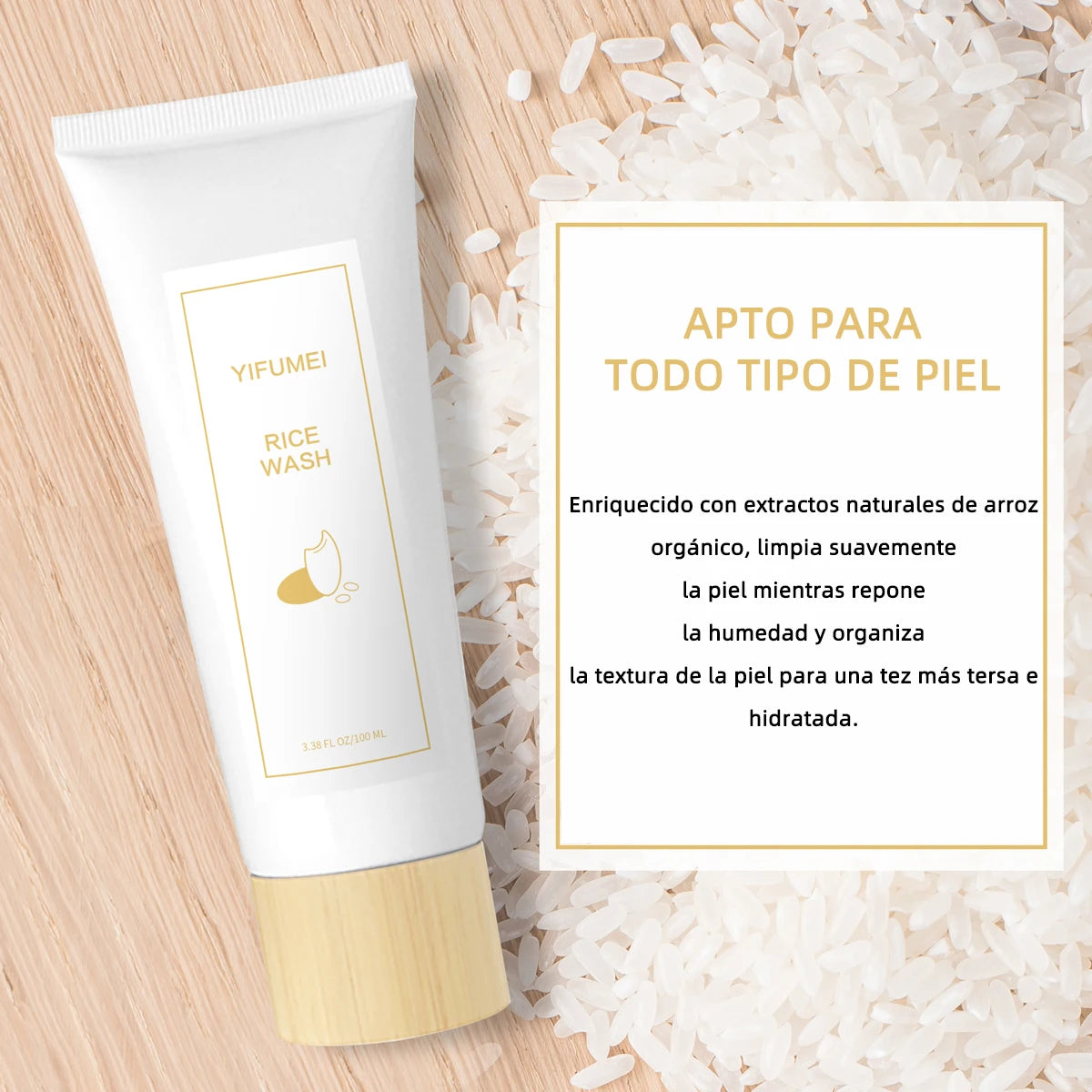 Espuma Limpiadora Facial de Arroz – Hidratante, Iluminadora y Rejuvenecedora | Cuidado Coreano Original