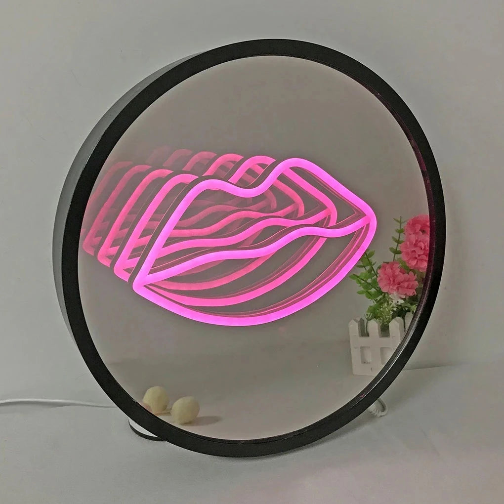 Espejo LED Neón de Lujo – Estilo Vanity en Forma de Corazón | Edición Decorativa Premium para Tocador o Dormitorio