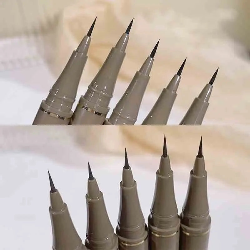 Delineador de ojos delgado aprueba de agua de larga duración y resistente a manchas.