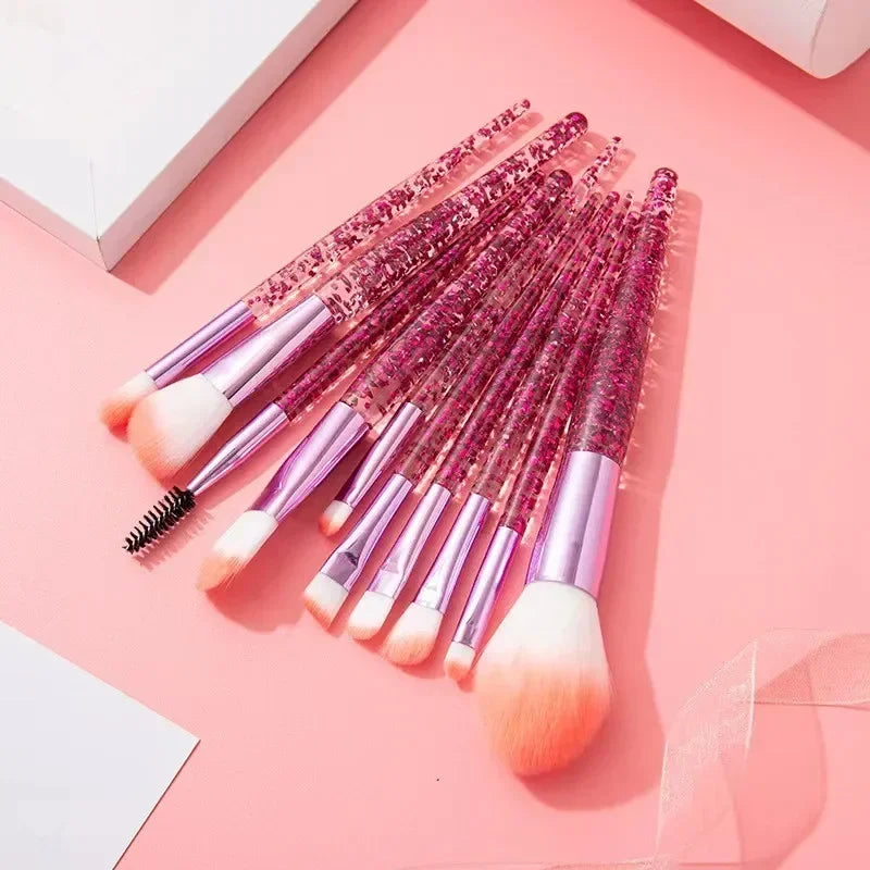 10PCS Set de Pinceles de Maquillaje Profesional, Pincel para Sombra de Ojos.
