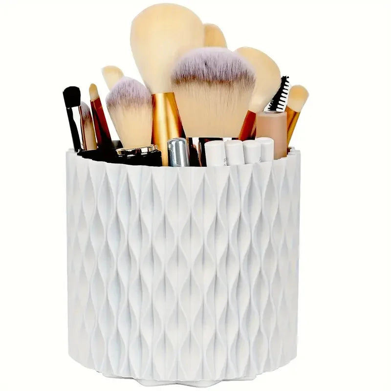 Organizador Giratorio 360° para Brochas – Porta Maquillaje con 5 Compartimentos | Elegante, Compacto y Multifuncional