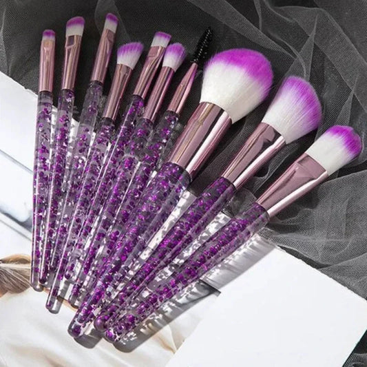 10PCS Set de Pinceles de Maquillaje Profesional, Pincel para Sombra de Ojos.