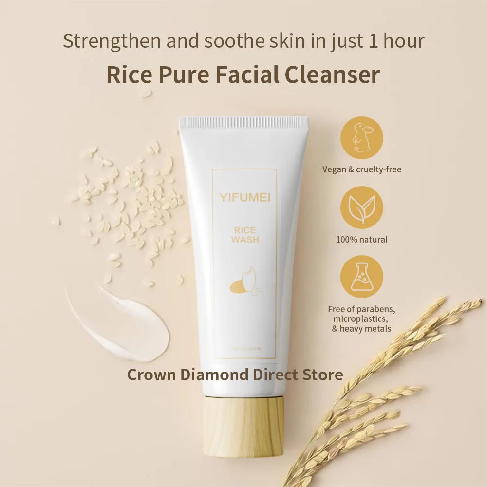 Espuma Limpiadora Facial de Arroz – Hidratante, Iluminadora y Rejuvenecedora | Cuidado Coreano Original