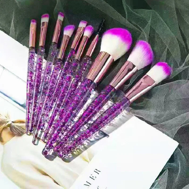 10PCS Set de Pinceles de Maquillaje Profesional, Pincel para Sombra de Ojos.