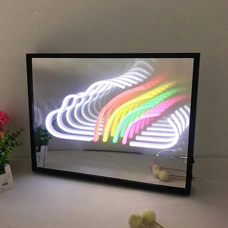 Espejo LED Neón de Lujo – Estilo Vanity en Forma de Corazón | Edición Decorativa Premium para Tocador o Dormitorio