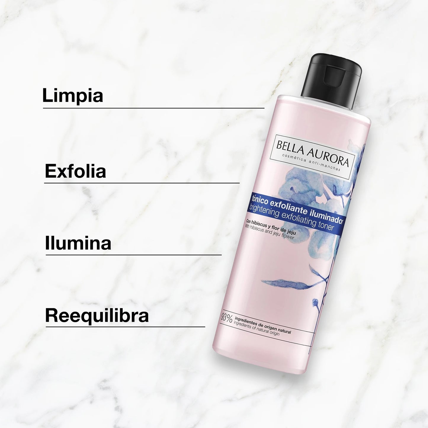 Tónico Exfoliante Iluminador Bella Aurora 200 ml – Con Flor de Jeju | Anti-manchas & Purificante Facial