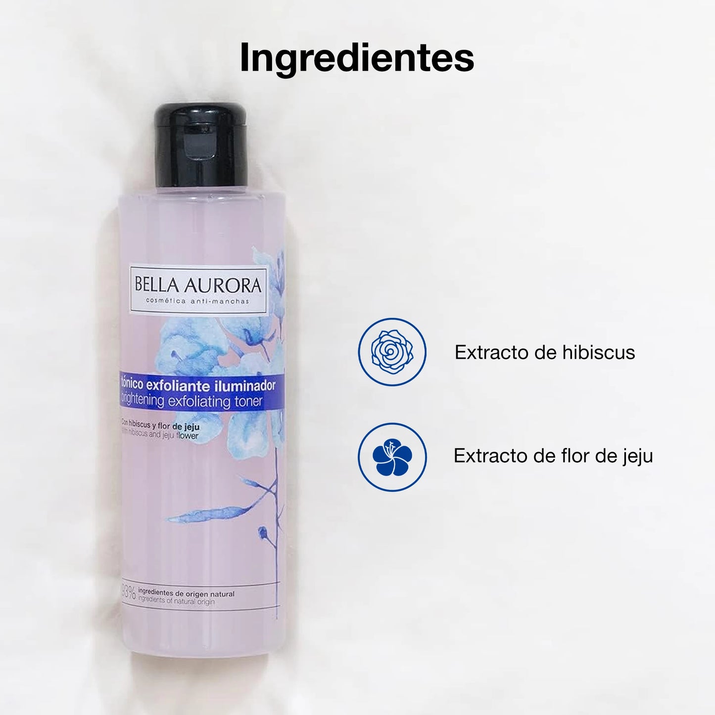 Tónico Exfoliante Iluminador Bella Aurora 200 ml – Con Flor de Jeju | Anti-manchas & Purificante Facial
