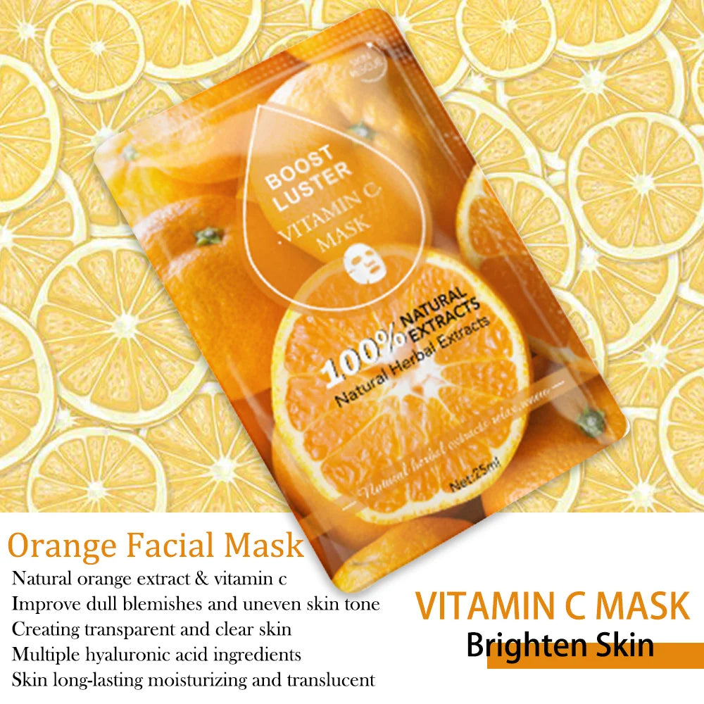 Mascarilla Facial Hidratante y Blanqueadora AILKE con Vitamina C y Ácido Hialurónico
