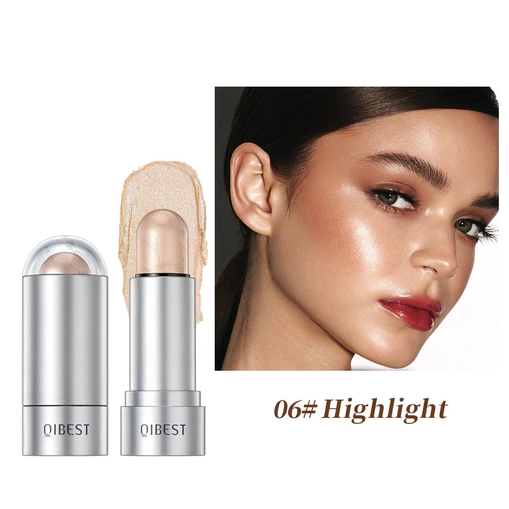QIBEST Stick Multifuncional para Rostro – Iluminador, Bronceador y Rubor Cremoso Natural