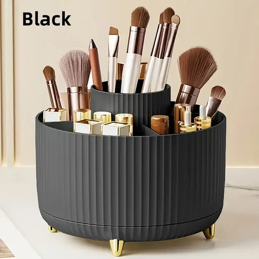 Organizador Giratorio 360° para Brochas – Porta Maquillaje con 5 Compartimentos | Elegante, Compacto y Multifuncional