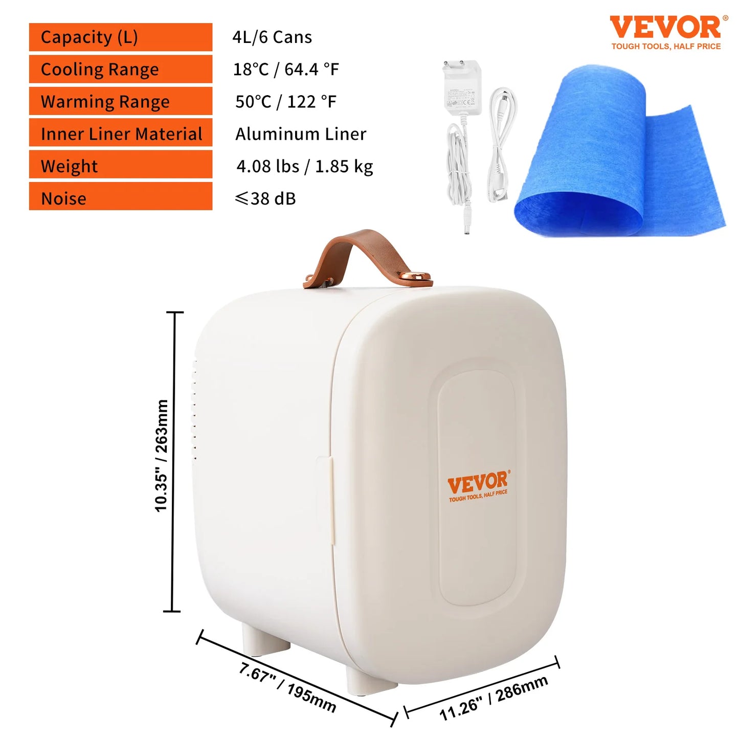 Mini Nevera VEVOR 4L con Doble Función – Enfría y Calienta, Ideal para Cosméticos y Bebidas | Portátil para Hogar y Coche