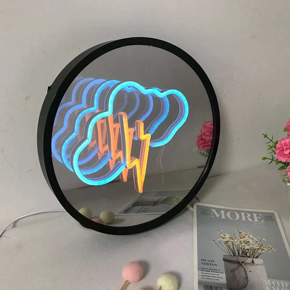 Espejo LED Neón de Lujo – Estilo Vanity en Forma de Corazón | Edición Decorativa Premium para Tocador o Dormitorio