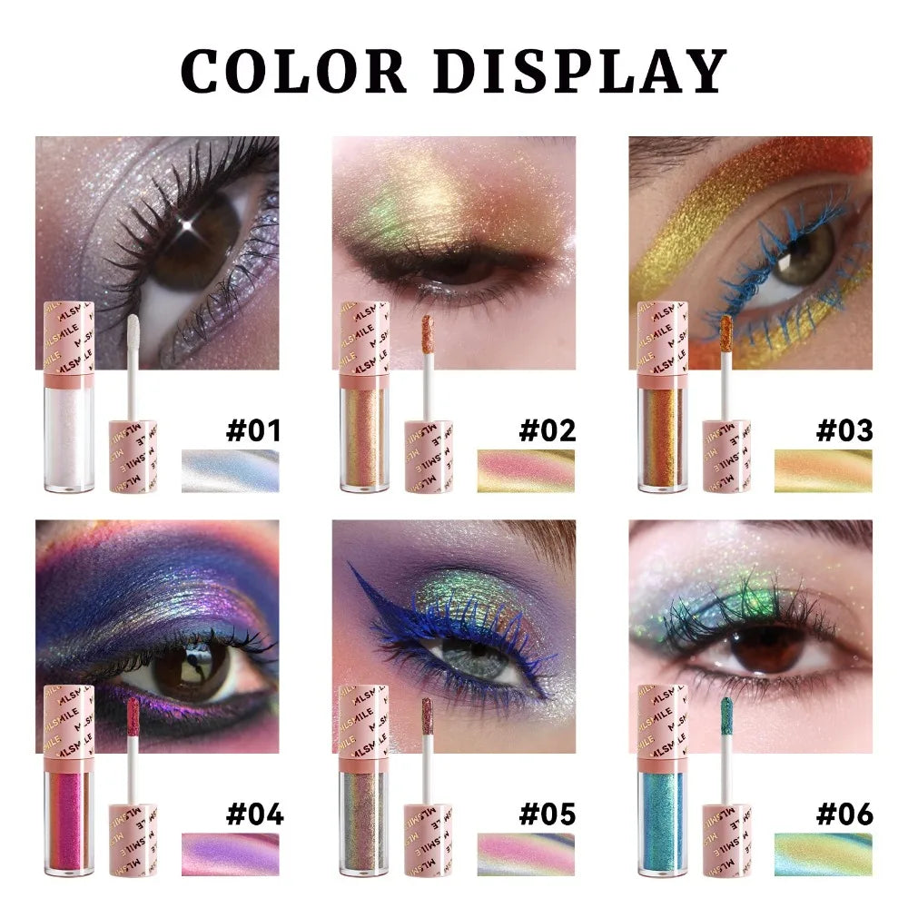 Sombra Líquida Camaleón Glitter – Rosa Dorado Brillante, Larga Duración y Waterproof