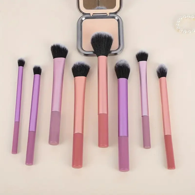 8pcs Kit de Pinceles profesionales para maquillaje de Pelo Sintético Suave.