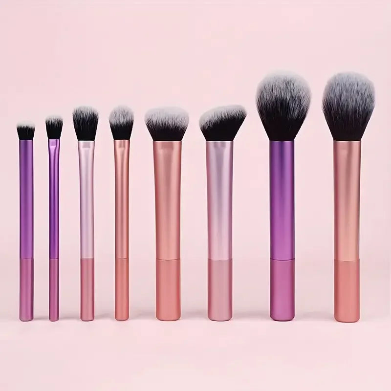 8pcs Kit de Pinceles profesionales para maquillaje de Pelo Sintético Suave.