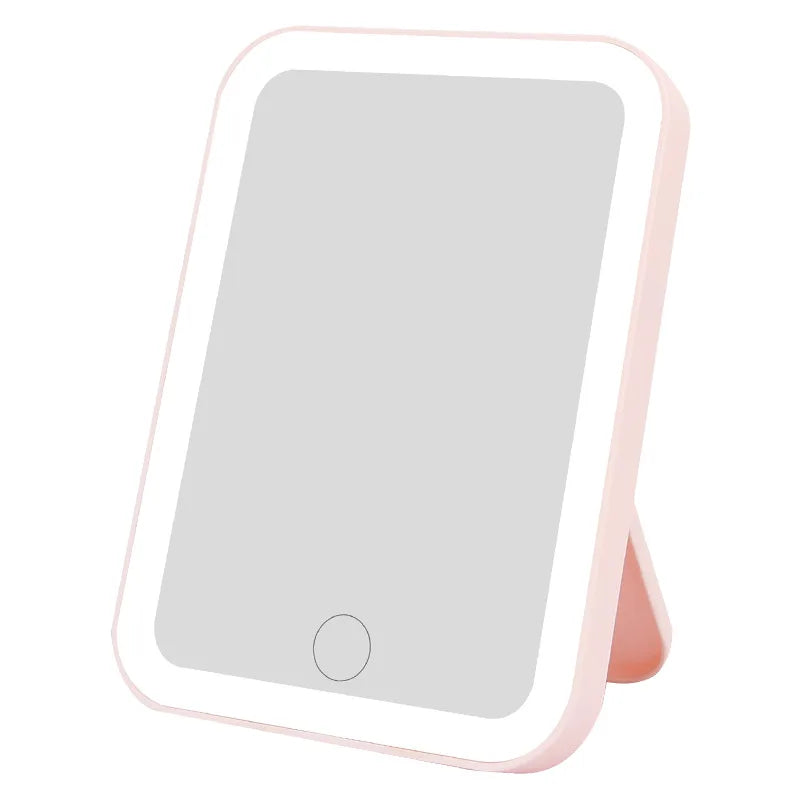 Espejo LED Táctil con 3 Tonos de Luz – Portátil, Recargable por USB, Regulable y Elegante para Maquillaje Profesional
