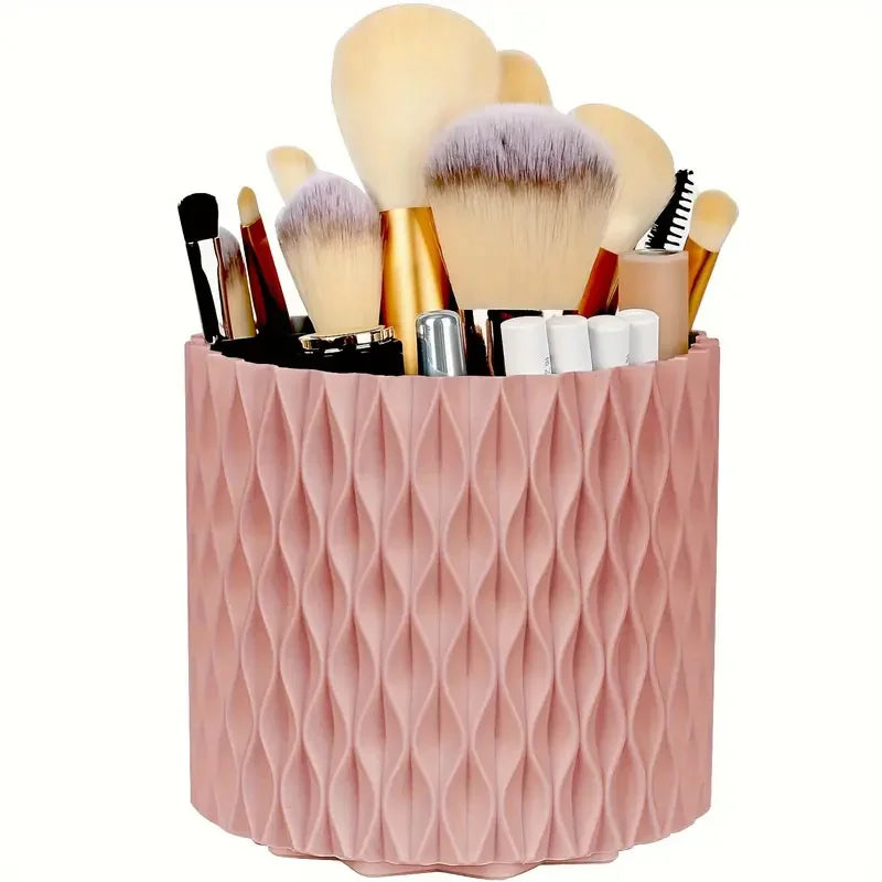 Organizador Giratorio 360° para Brochas – Porta Maquillaje con 5 Compartimentos | Elegante, Compacto y Multifuncional