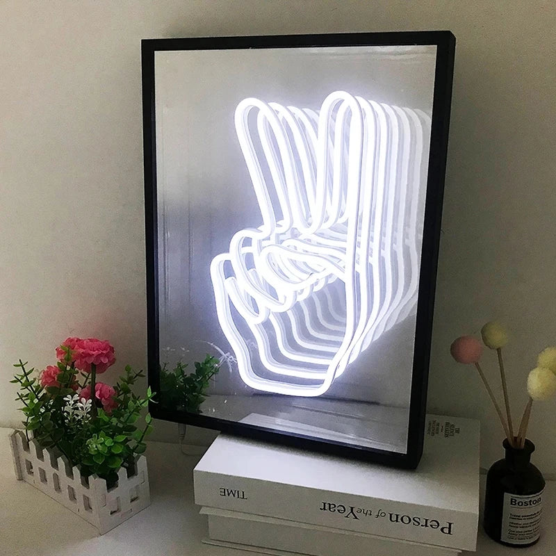 Espejo LED Neón de Lujo – Estilo Vanity en Forma de Corazón | Edición Decorativa Premium para Tocador o Dormitorio