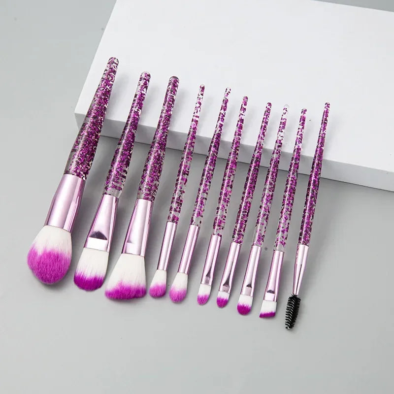 10PCS Set de Pinceles de Maquillaje Profesional, Pincel para Sombra de Ojos.