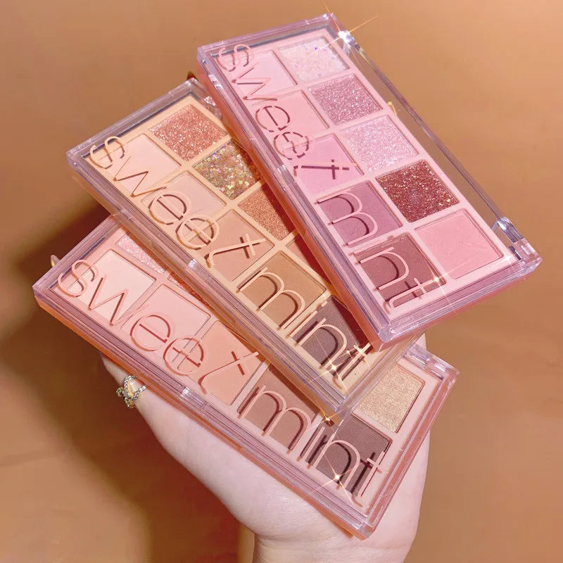 Paleta de Sombras Sweet Mint – 10 Tonos Nude & Brillantes
