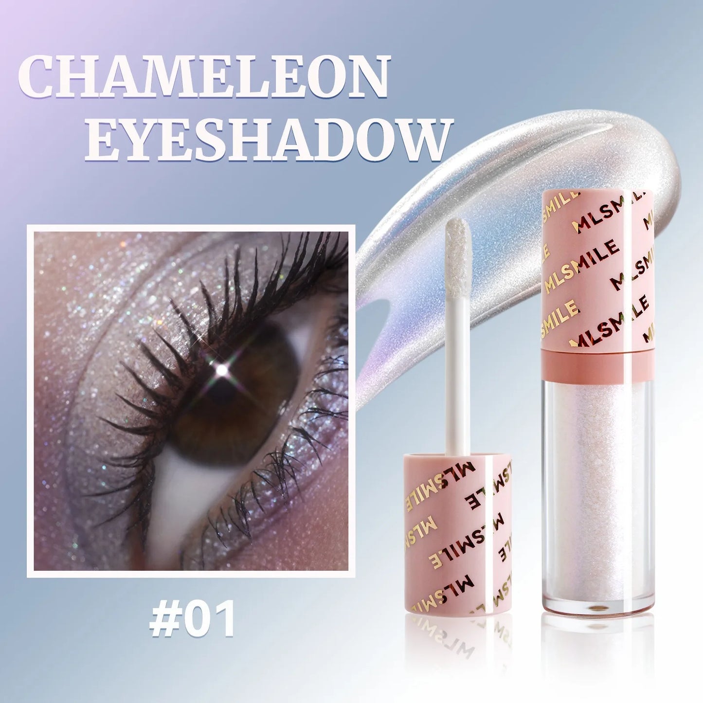 Sombra Líquida Camaleón Glitter – Rosa Dorado Brillante, Larga Duración y Waterproof